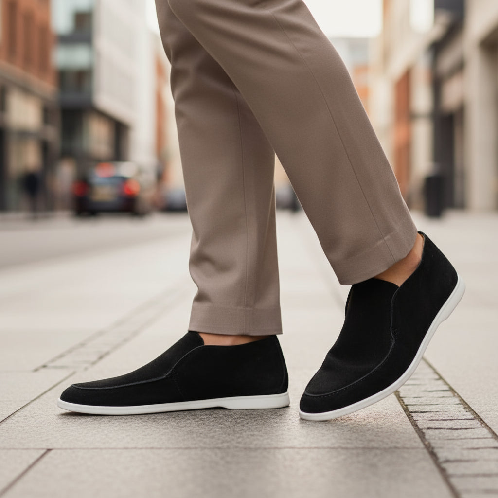 Sena – Men’s Loafers | Calfskin Suede, Hand-Stitched Design 0