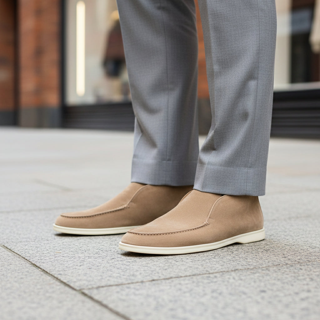 Sena – Men’s Loafers | Calfskin Suede, Hand-Stitched Design 4