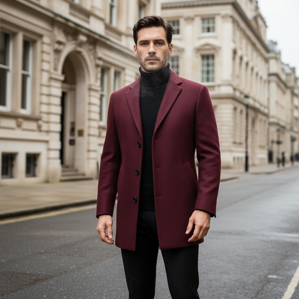 Sena – Men’s Overcoat | Premium Wool Blend, Classic Chesterfield Design 0