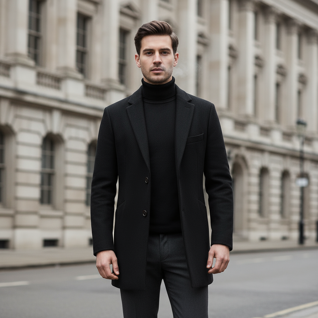 Sena – Men’s Overcoat | Premium Wool Blend, Classic Chesterfield Design 1