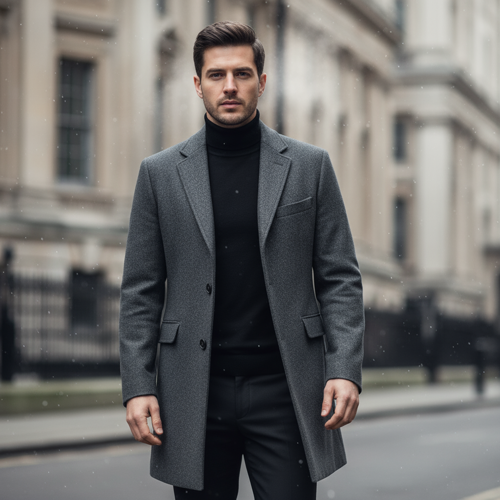 Sena – Men’s Overcoat | Premium Wool Blend, Classic Chesterfield Design 2