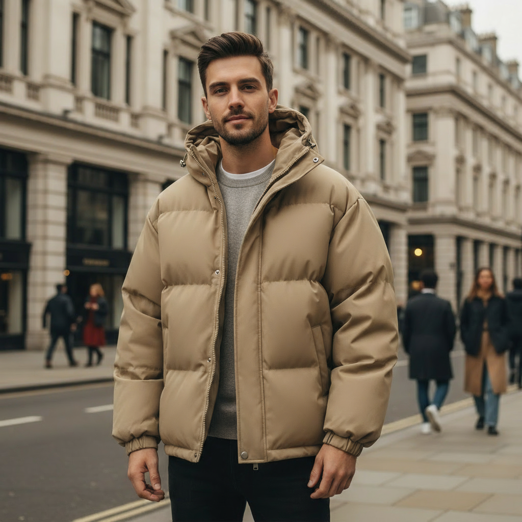 Sena – Men’s Puffer Jacket | Insulated with Hood, Perfect for Winter Activities 0