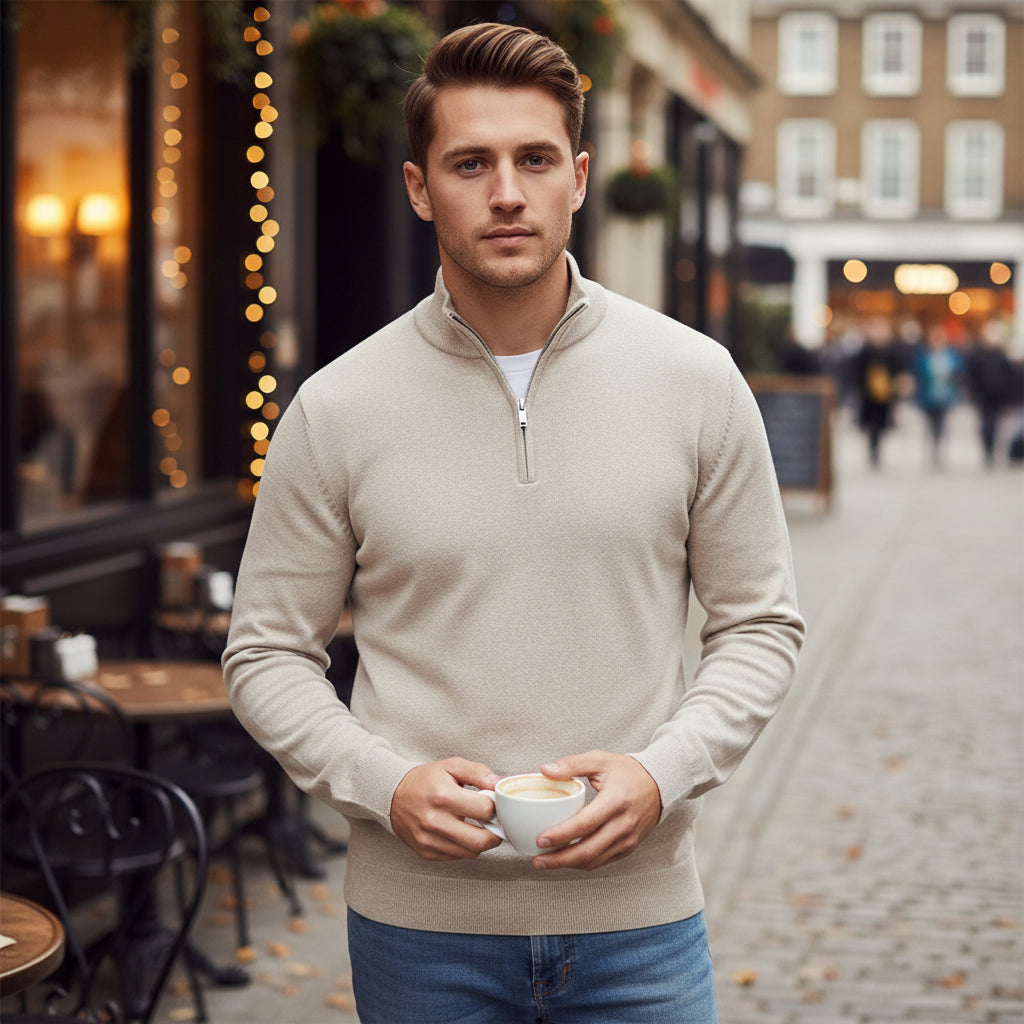 Sena – Men’s Pullover | Soft Cotton Blend, V-Neck Regular Fit 1