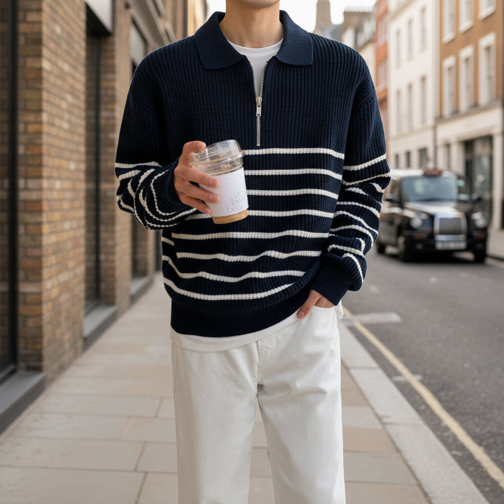 Sena – Men’s Sweater | Quarter Zip, Comfortable Fit 0