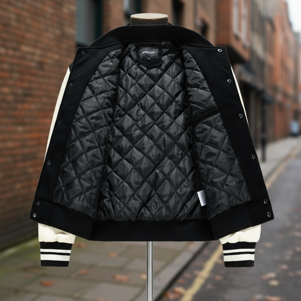 Sena – Men’s Varsity Jacket | Wool Blend with Faux Leather Sleeves, Tailored Fit 8