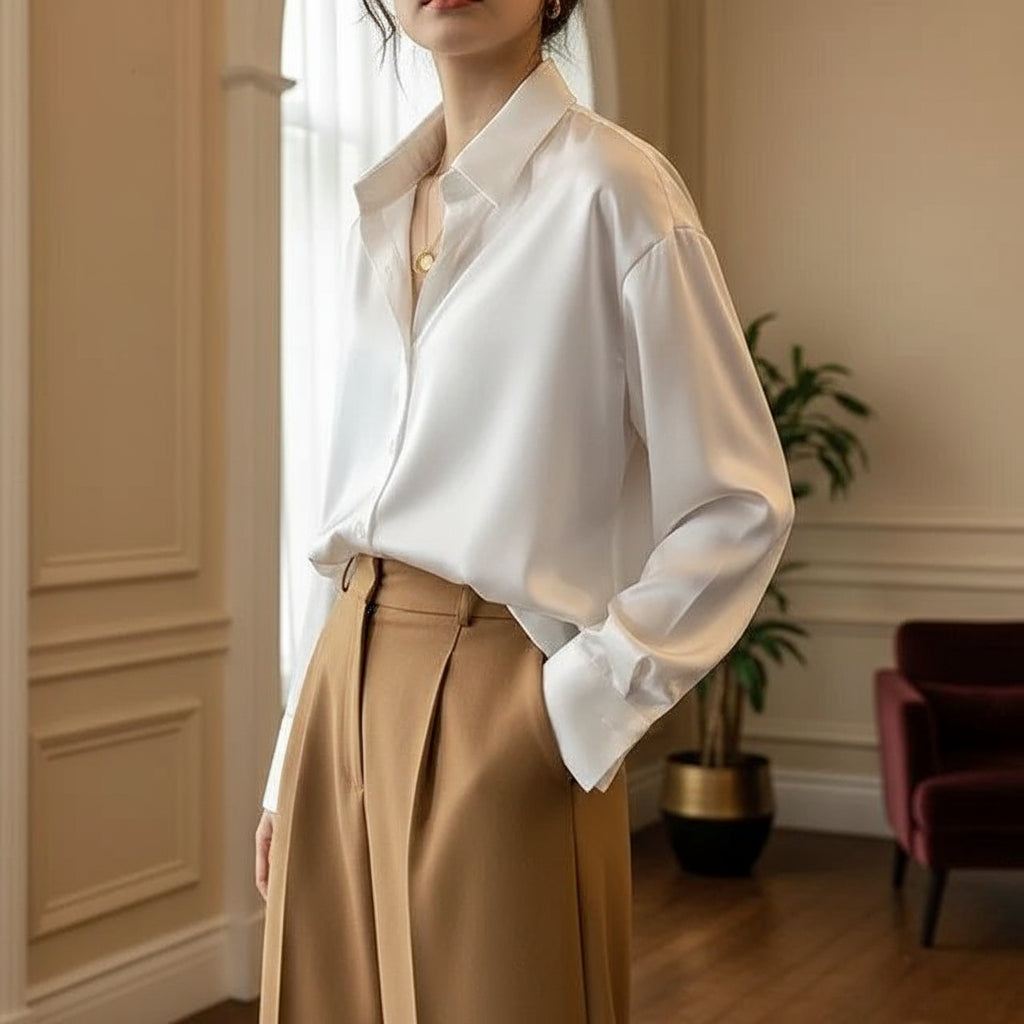 Sena – Women’s Blouse | Loose Satin, Elegant Design 1