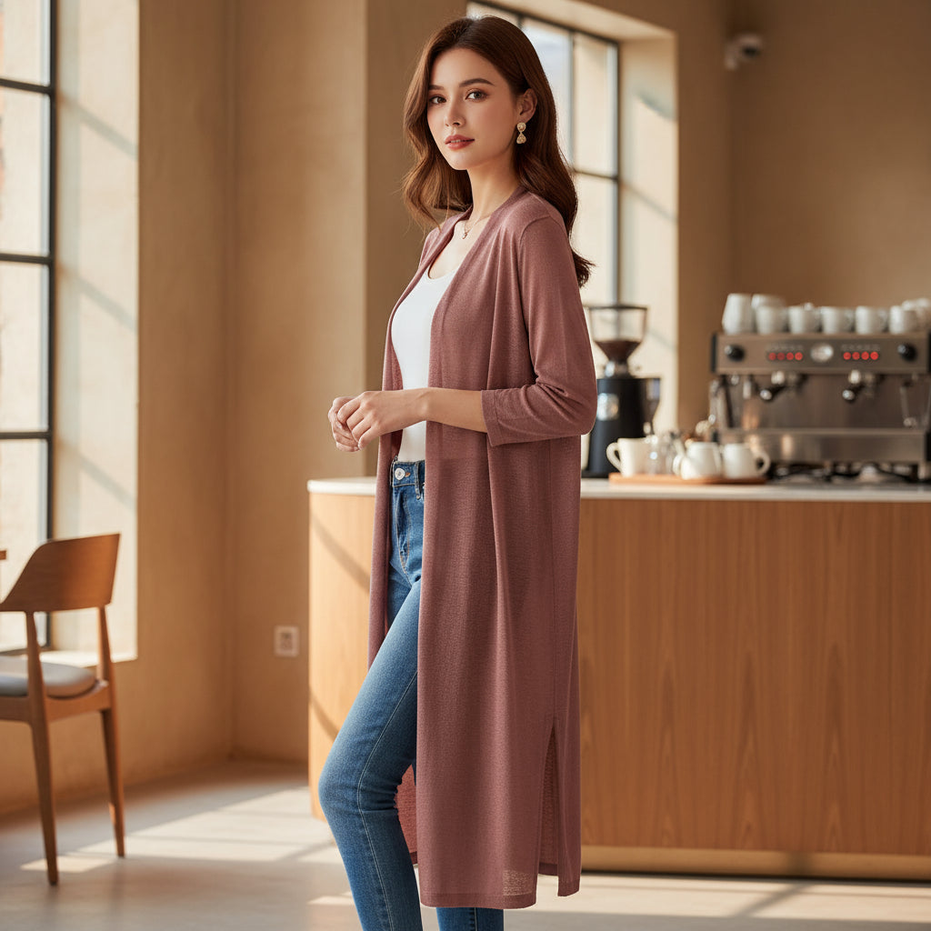 Sena – Women’s Cardigan | Lightweight Knit, Open Front 7