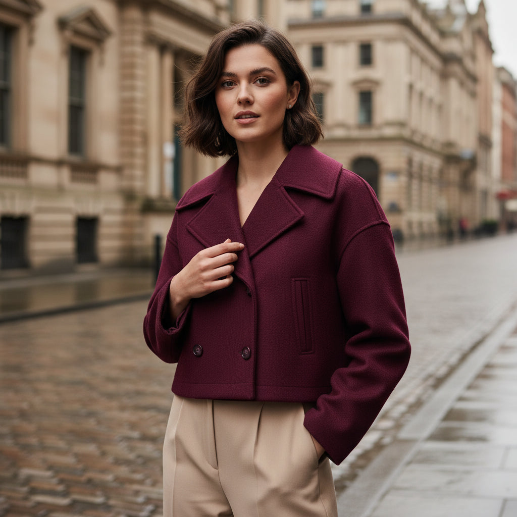 Sena – Women’s Jacket | Cropped Double-Breasted Design 13