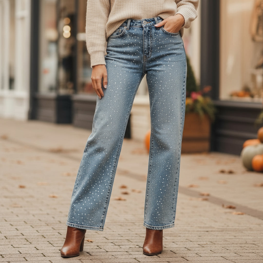 Sena – Women’s Jeans | High Waist, Glittering Details, Flattering Fit 0