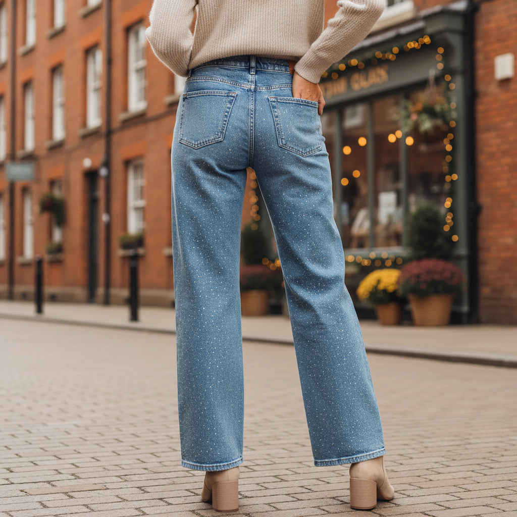 Sena – Women’s Jeans | High Waist, Glittering Details, Flattering Fit 2
