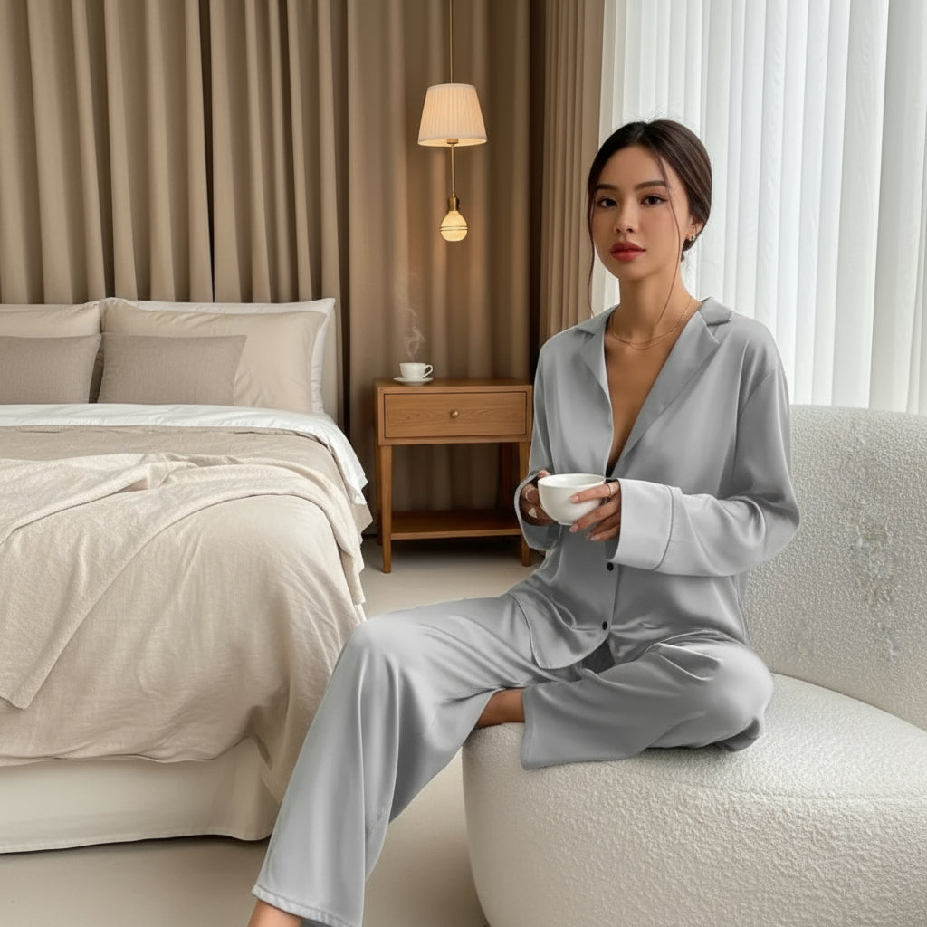 Sena – Women’s Pajama Set | Hypoallergenic Satin, Soft Touch 2