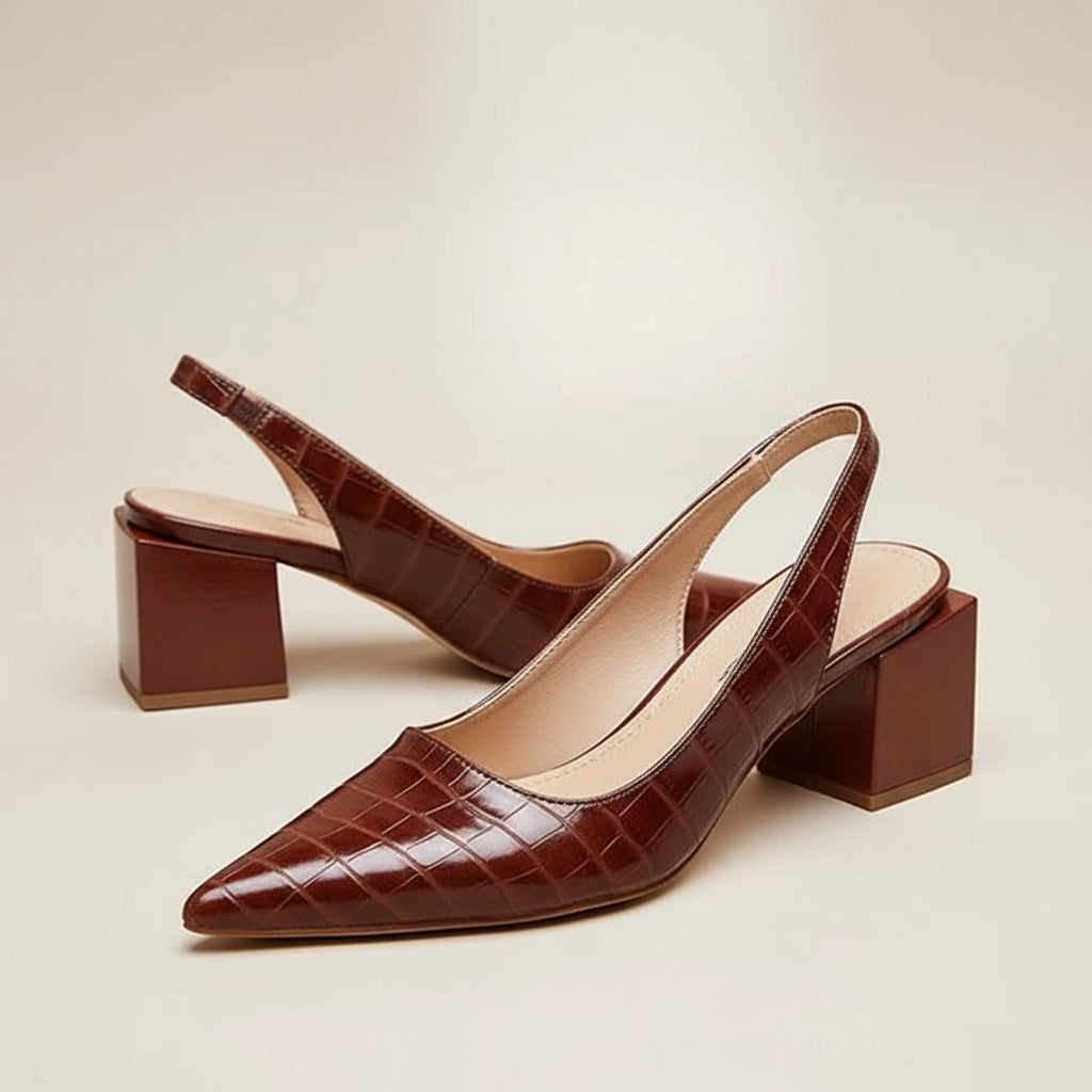 Sena – Women’s Pumps | Orthopedic Croco-Design, Soft Footbed 0