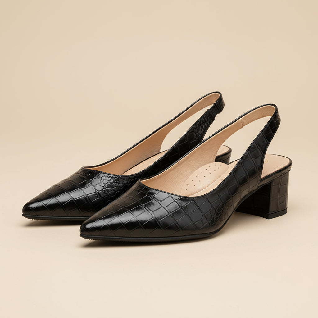 Sena – Women’s Pumps | Orthopedic Croco-Design, Soft Footbed 4