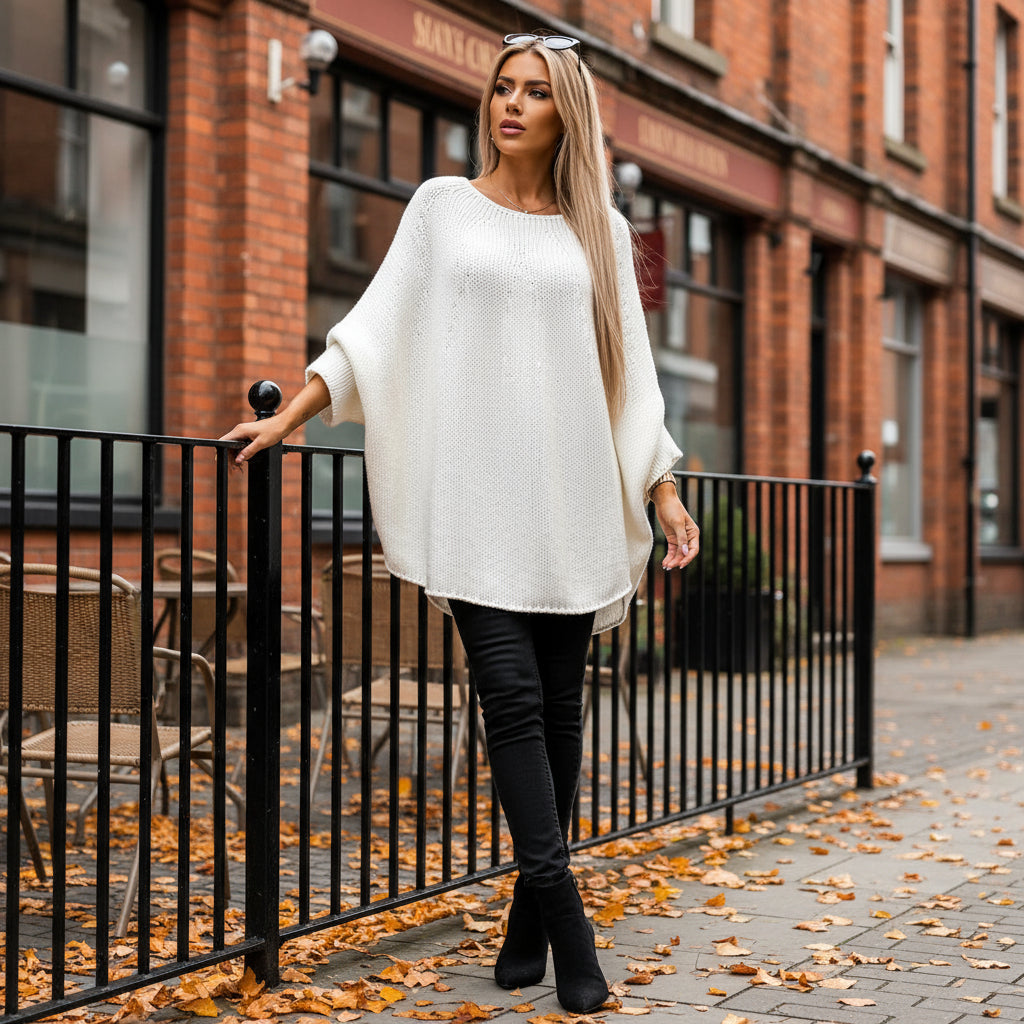 Sena – Women’s Sweater | Chunky Knit, Oversized Fit, Modern Boat Neck 0