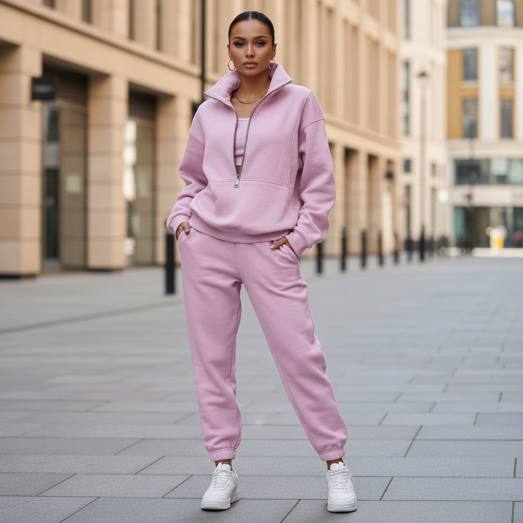 Sena – Women’s Tracksuit | Soft Fabric Blend, Loose Fit, Half-Zip Cardigan 0