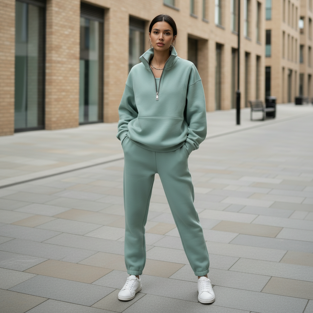 Sena – Women’s Tracksuit | Soft Fabric Blend, Loose Fit, Half-Zip Cardigan 5