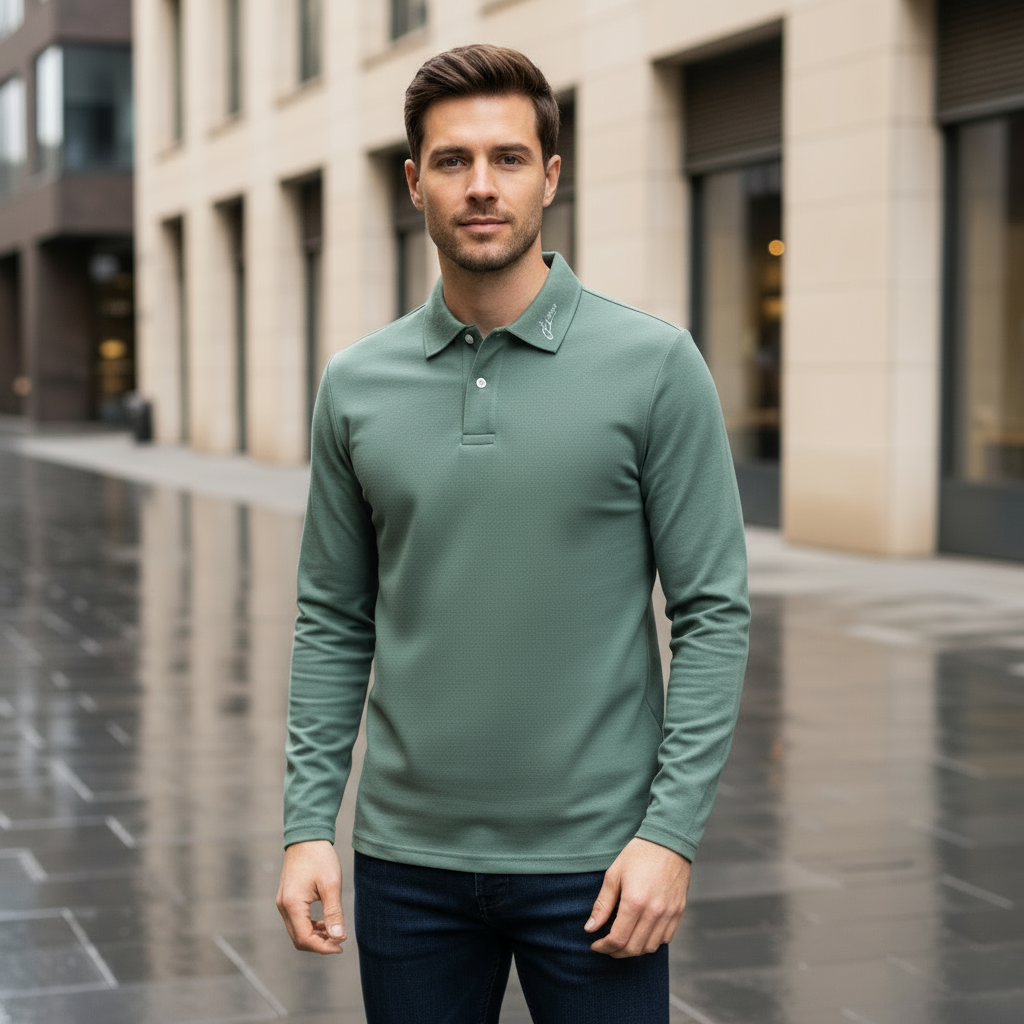 Sena – Men’s Polo Shirt | Premium Cotton Blend, Embroidered Design 3