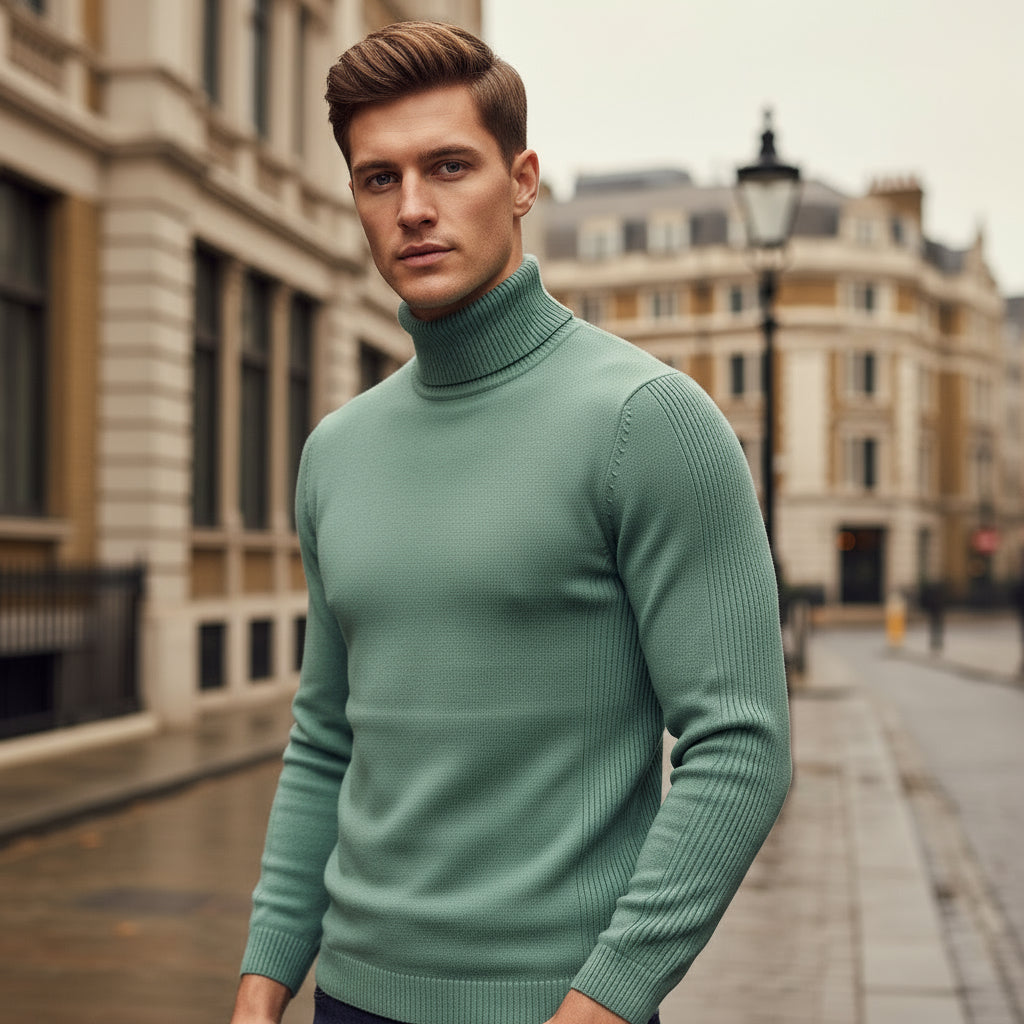 Sena – Men’s Turtleneck | Soft Knit, Slim Fit 4