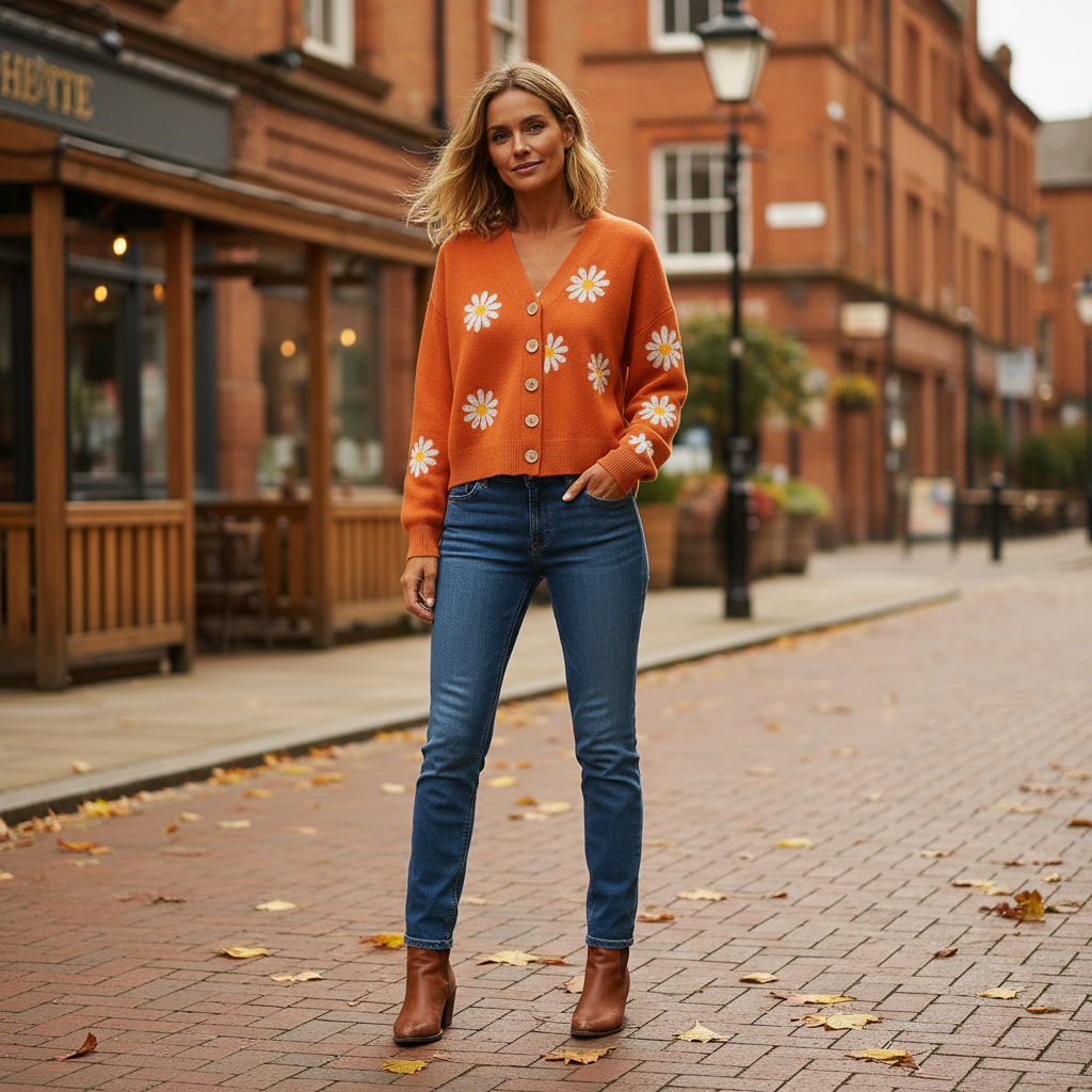 Sena – Women’s Cardigan | Soft Knit, Floral Pattern, Button Closure 1